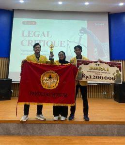 Mahasiswa FH Unsoed  Sabet Juara 1  Lomba Debat Politik ”LEGAL CRITIQUE”Tingkat Nasional 2025